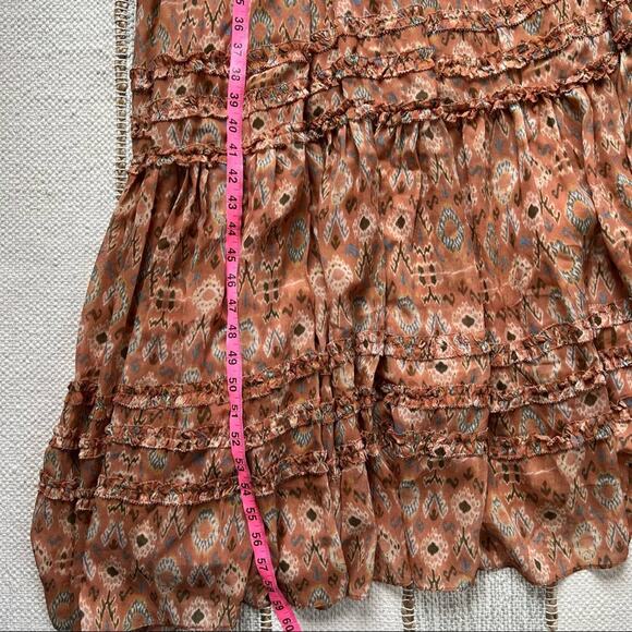 Ulla Johnson Rabia Horizon Brown Printed Silk Blend Maxi Gown Dress Women’s 2 - Picture 7 of 15